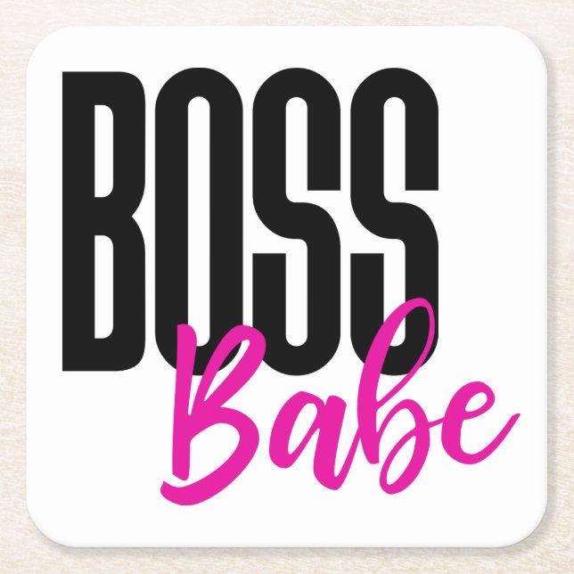 Boss Babe Entrepreneur Success Goals Dreams Mum Square Paper Coaster (Front)