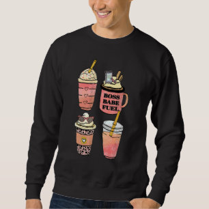 Boss Babe Fuel Coffee Bossy Girl Hand Drawn Sweatshirt