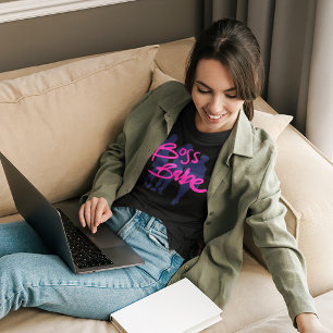 Boss Babe Hustle Script Typography T-Shirt