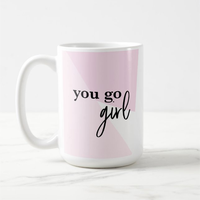 "Boss Babe Power: 'You Go Girl' Inspirational Mug" Coffee Mug (Left)