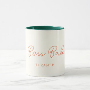 Boss Babe Retro Customised name Coffee Mug