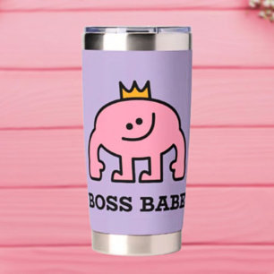 Boss Babe Thermal Tumbler – Pink Crown Energy