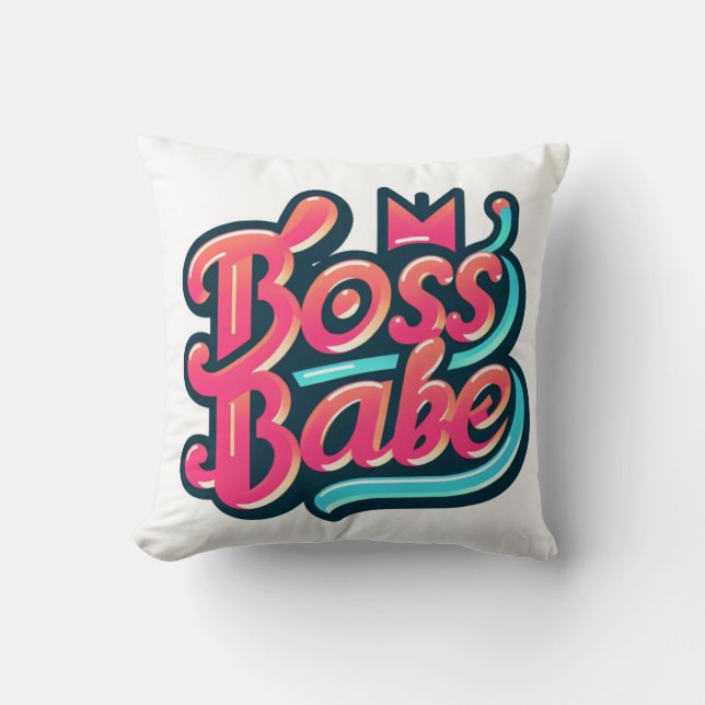 Boss Babe Vibes: Empowerment Throw Pillow (Front)