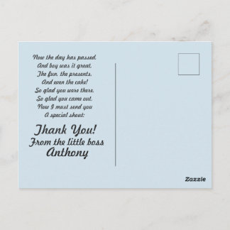 Boss Baby Thank you Postcard