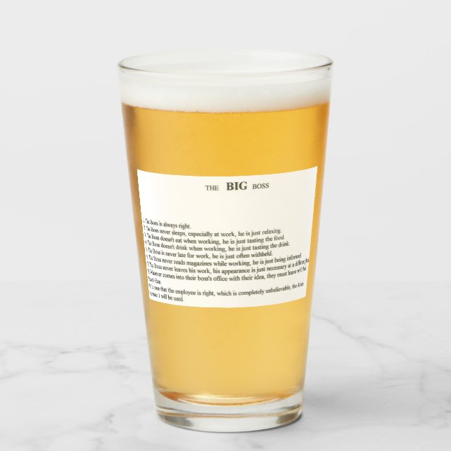 Boss beer glass (Front Filled)