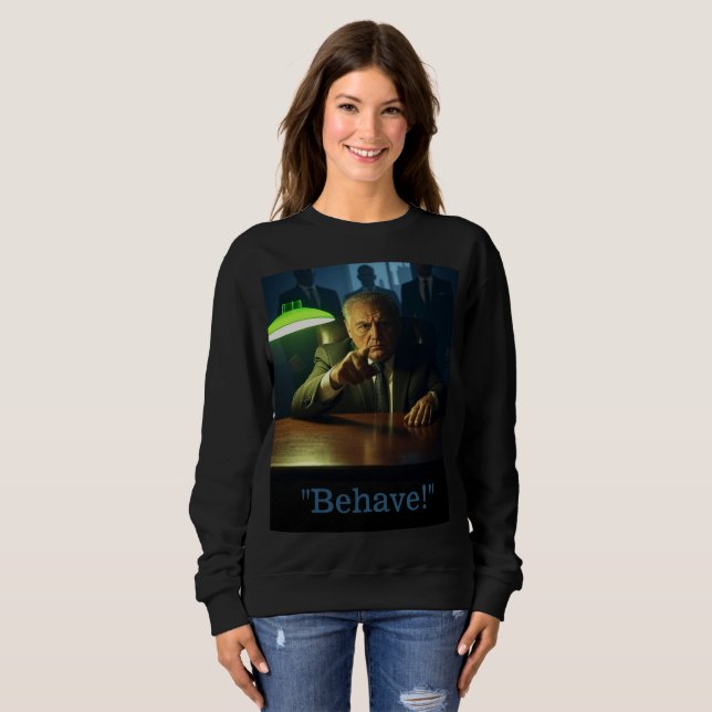 Boss behave women black sweatshirt (Front Full)