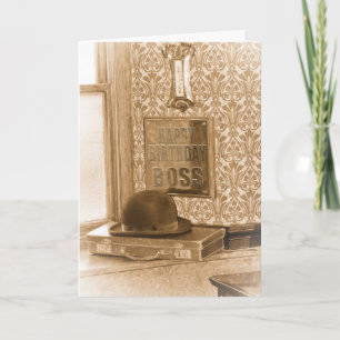 Boss Birthday - Vintage, Nostalgia, Retro Birthday Card