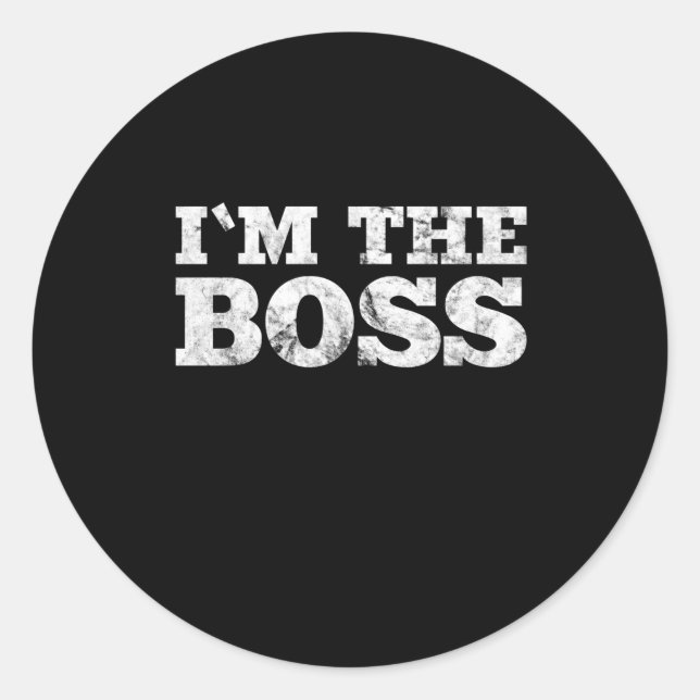Boss Boss Company Company Funny Saying Classic Round Sticker (Front)