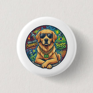 Boss Caramel Dog Street Meme Sticker 3 Cm Round Badge