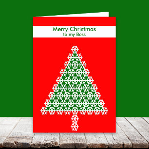 Boss Christmas Card -- Christmas Tree on Red