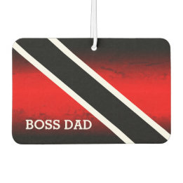 BOSS DAD on Red White and Black Gradient Car Air Freshener