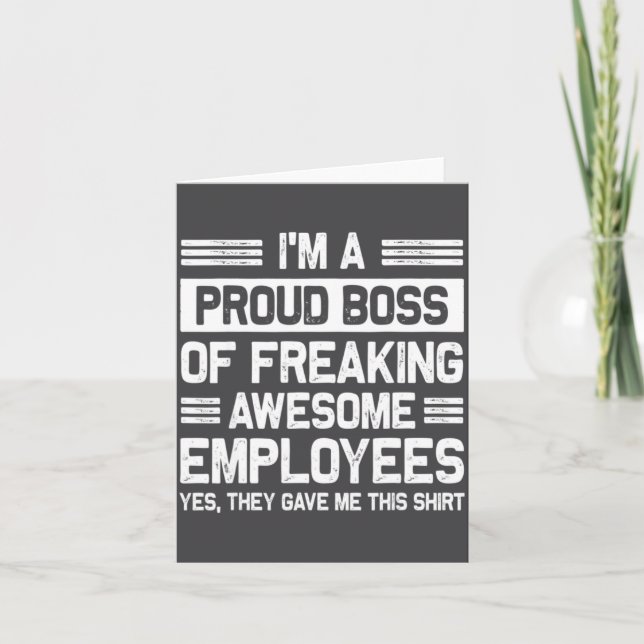 Boss Day Employee Appreciation Office Funny Boss  Card (Front)