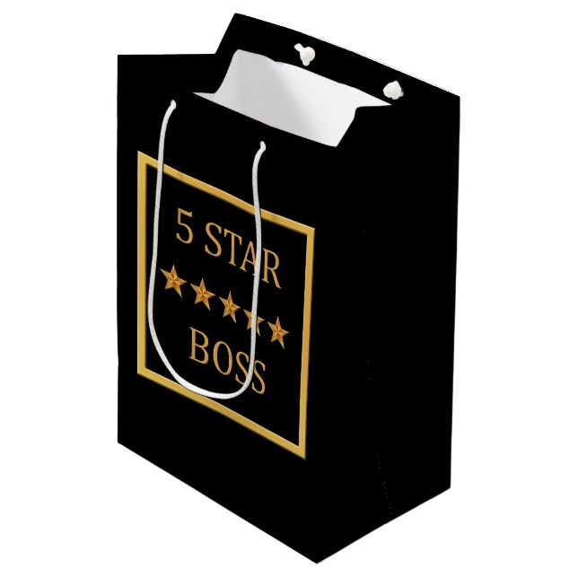 Boss Day Five Star Boss MGB Medium Gift Bag (Front Angled)