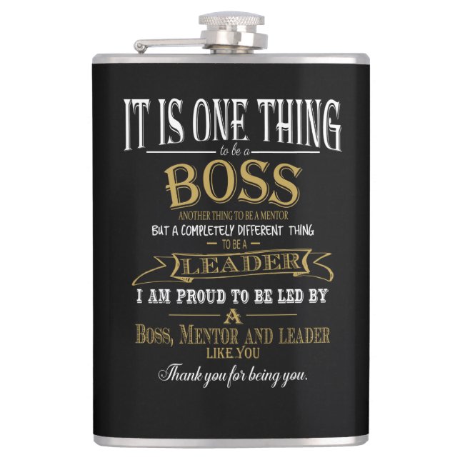 Boss day Gift retirement leaving Hip Flask (Front)