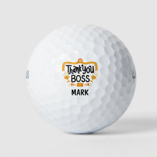 Boss Day with Name thank you  Golf Balls