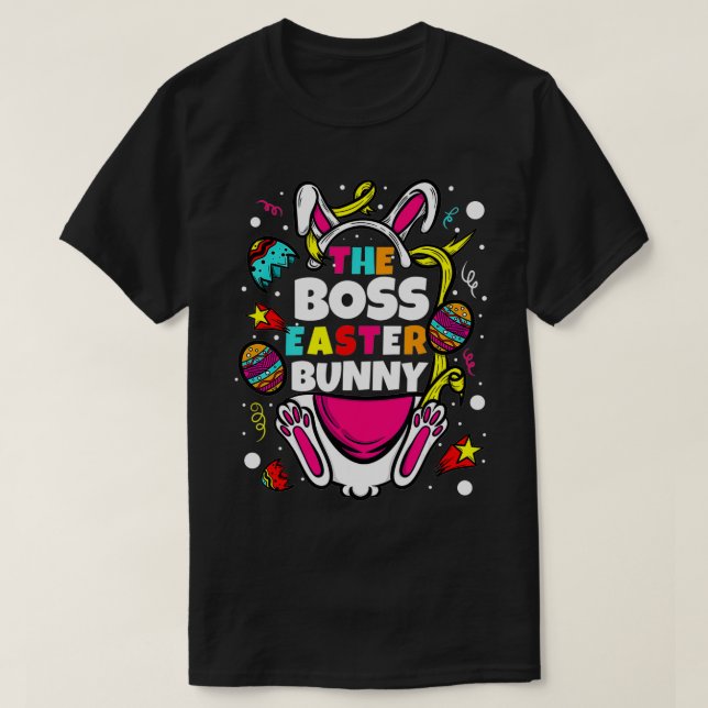 Boss Easter Bunny Matching Family Group Pajama Men T-Shirt (Design Front)