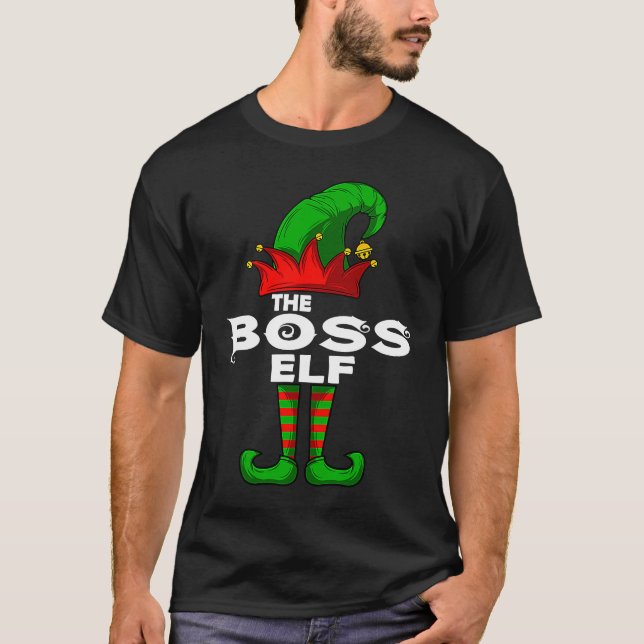 BOSS Elf Family Christmas Group Matching PJ T-Shirt (Front)