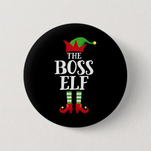 Boss Elf Family Matching Christmas Group Elf Pajam 6 Cm Round Badge