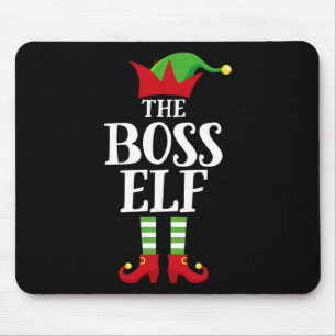 Boss Elf Family Matching Christmas Group Elf Pajam Mouse Mat