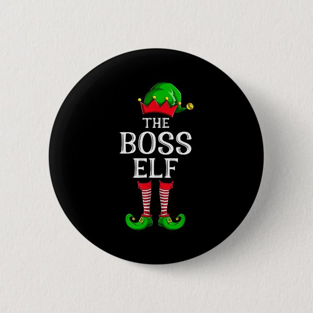 Boss Elf Matching Family Group Christmas Party Paj 6 Cm Round Badge (Front)