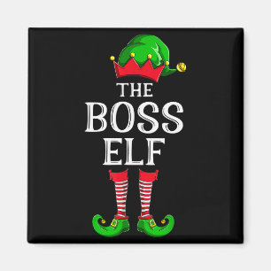 Boss Elf Matching Family Group Christmas Party Paj Magnet