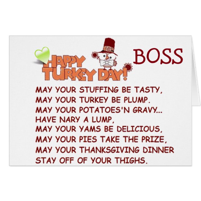 ***BOSS*** ENJOY YOUR  *THANKSGIVING* (Front Horizontal)