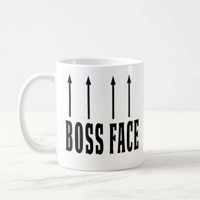 Boss Face Funny Boss Quotes Humour Gifts Idea Coffee Mug (Left)