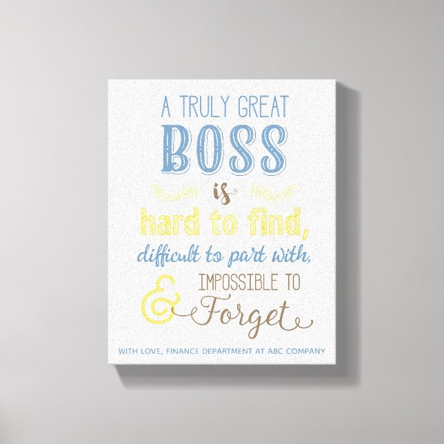 Boss Farewell / Retirement Gift Canvas Print (Front)