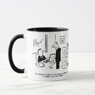 Boss Fires an Office Employee by Email Mug