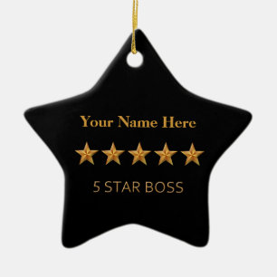 Boss Five 5 Star Christmas Star Ornament