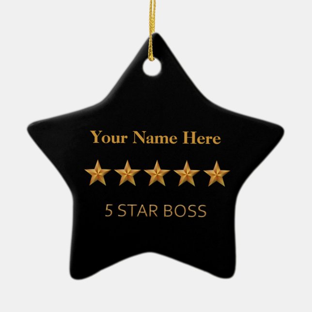 Boss Five 5 Star Christmas Star Ornament (Front)