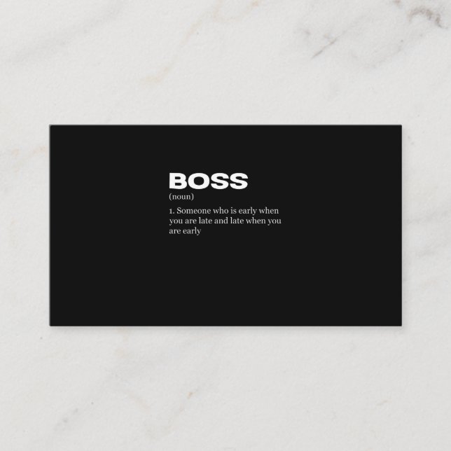 Boss Funny Definition Happy Boss's Day Business Card (Front)