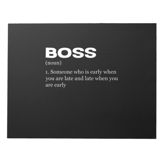 Boss Funny Definition Happy Boss's Day Notepad (Front)