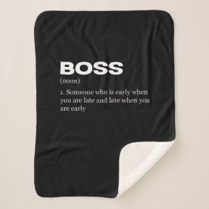 Boss Funny Definition Happy Boss's Day Sherpa Blanket