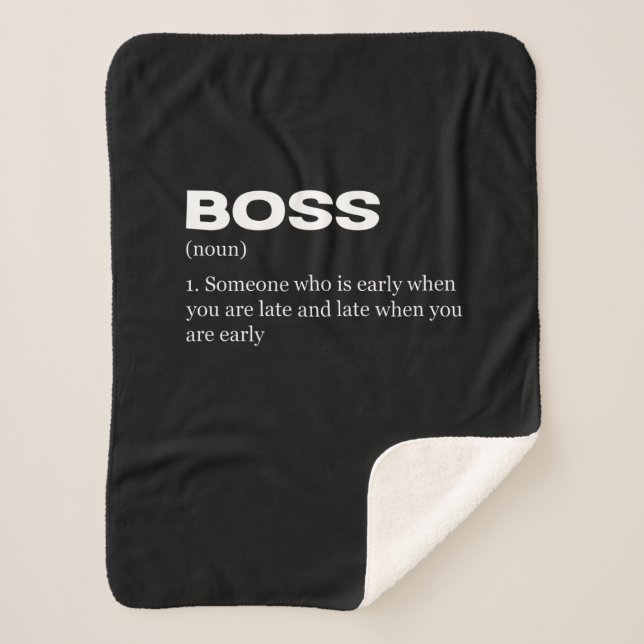 Boss Funny Definition Happy Boss's Day Sherpa Blanket (Front)