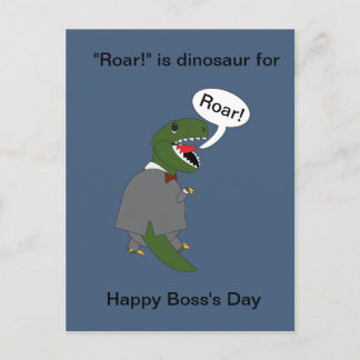 Boss Funny Dinosaur Happy Boss Day Personalise Postcard