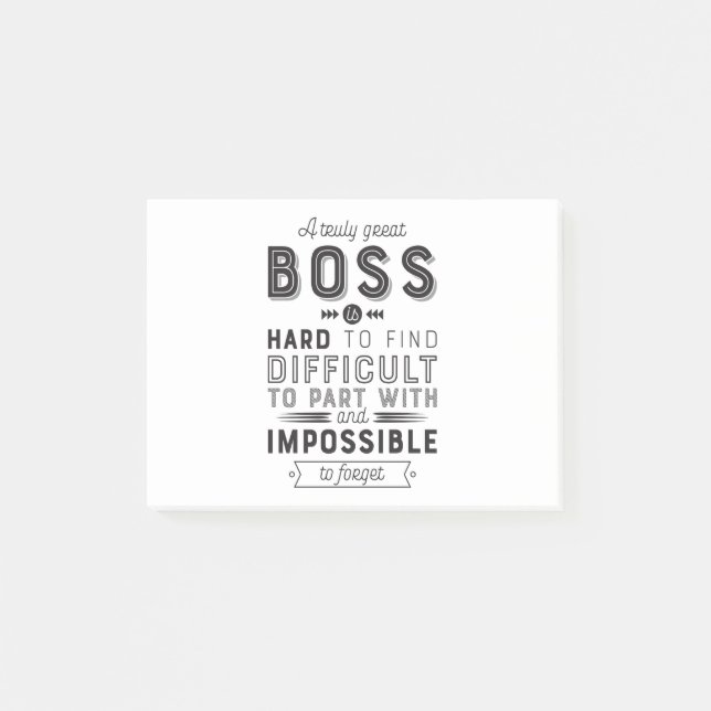 Boss Gift A Truly Great Boss Is Hard To Find Post-it Notes (Front)