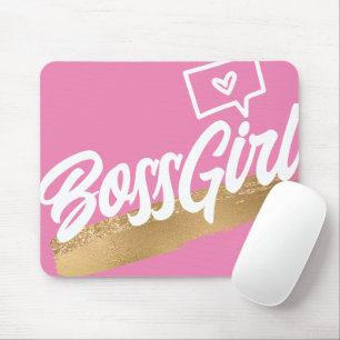 Boss Girl Pink Gold Mousepad