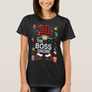 Boss Gnome Buffalo Plaid Matching Family Christmas T-Shirt