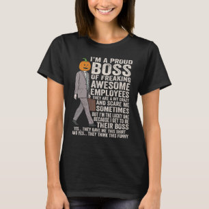 Boss Halloween pumpkin I'm A Proud Boss Of Awesome T-Shirt