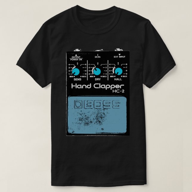 Boss Hand Clapper Guitar FX Fan Art Design T-Shirt (Design Front)