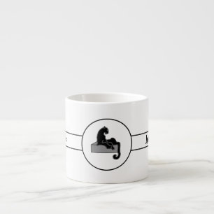 Boss Lady Black Cat on White Background Espresso Cup