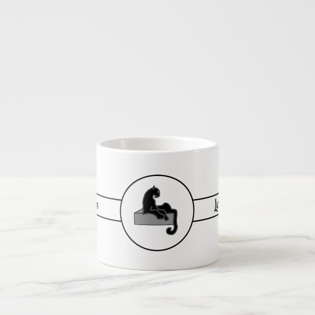 Boss Lady Black Cat on White Background Espresso Cup (Front)