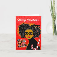 Boss Lady Candy Cane Merry Christmas Greeting Card