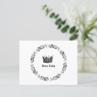 Boss Lady CEO Manager Crown Black and White