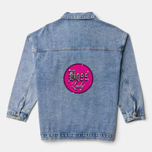 Boss Lady Classic Pink Logo Denim Jacket