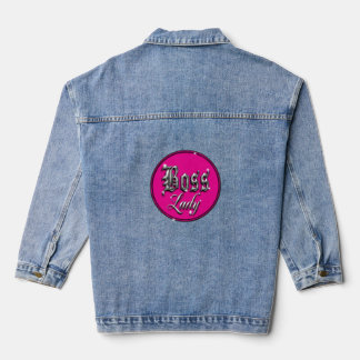 Boss Lady Classic Pink Logo Denim Jacket