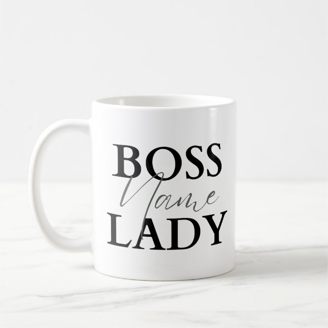 Boss Lady Coffee Mug - Boss Lady Mug, Lady Boss, B (Left)
