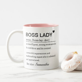 Boss Lady Definition Personalized Name Two-Tone Coffee Mug