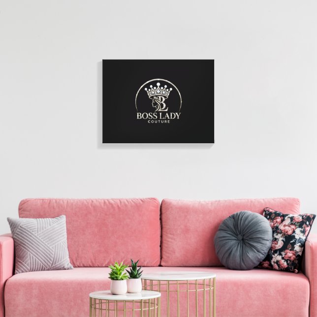Boss Lady Diamonds Stretched Canvas Print (Insitu(LivingRoom))
